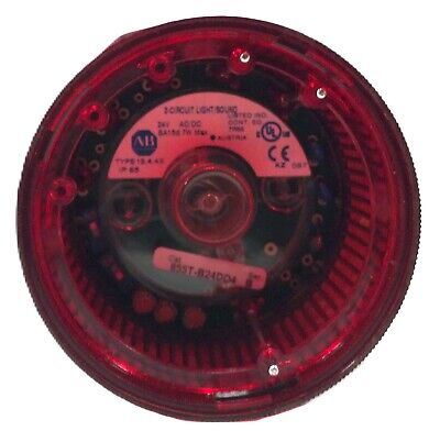 Allen-Bradley 855T-B24DD4 Steady Incandescent Red Stack Light w/ Piezo Sounder