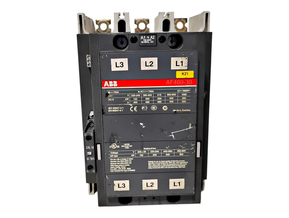ABB 1SFL597001R7011 AF460-30-11-70 100-250 V AC/DC Coil 1 NO/NC Contactor