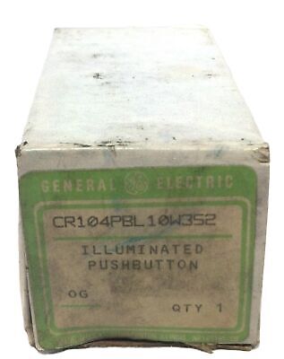 GE CR104PBL10W352 Illuminated Pusbutton Assembly w/ CR104PXG42 Contact Block