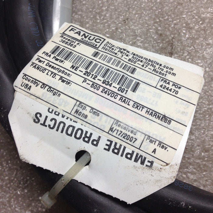 Fanuc P-500 NE-2012-934-001 Robotics Cable 12 Feet