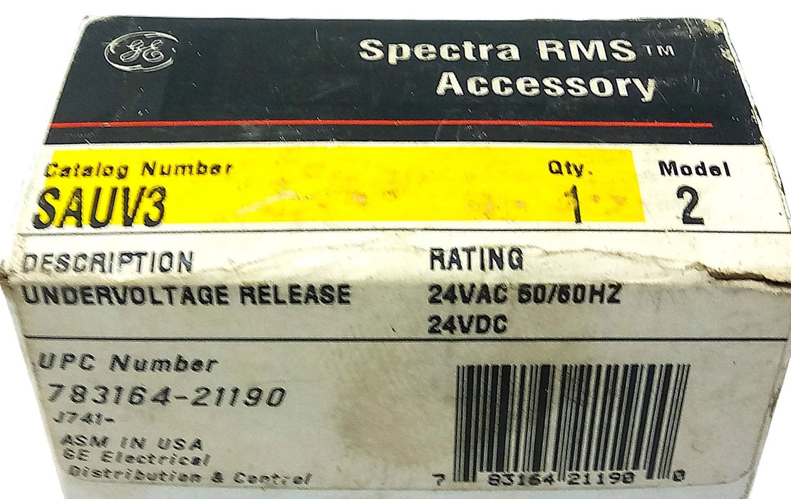 GE SAUV3 24 V AC/DC Undervoltage Release for Spectra RMS Circuit Breakers