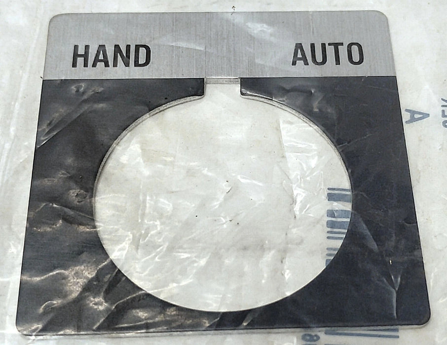 Allen-Bradley 800T-X510 HAND AUTO Aluminum Legend Plate for 30 mm Switches