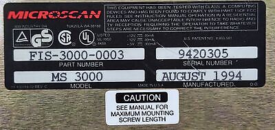Microscan FIS-3000-0003 Barcode Scanner Control Unit