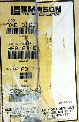 Emerson DXE-316C 240 V AC 4 A 4000 RPM .76 HP .57 kW Servo Motor