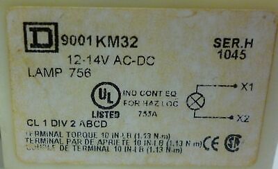 Square D 9001KM32 Panel Indicator with Amber Lamp