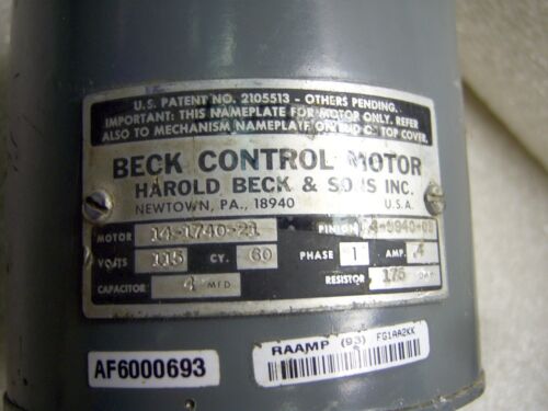 Beck Control Motor 14-1740-21 .4A 120V