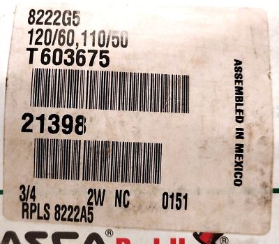 ASCO 8222G5 1110/120 V AC 5-200 psi Steam Solenoid Valve