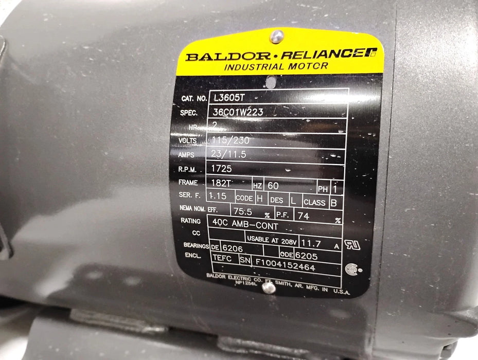 Baldor L3605T 115/230 V 2 HP 1725 RPM Single Phase Motor