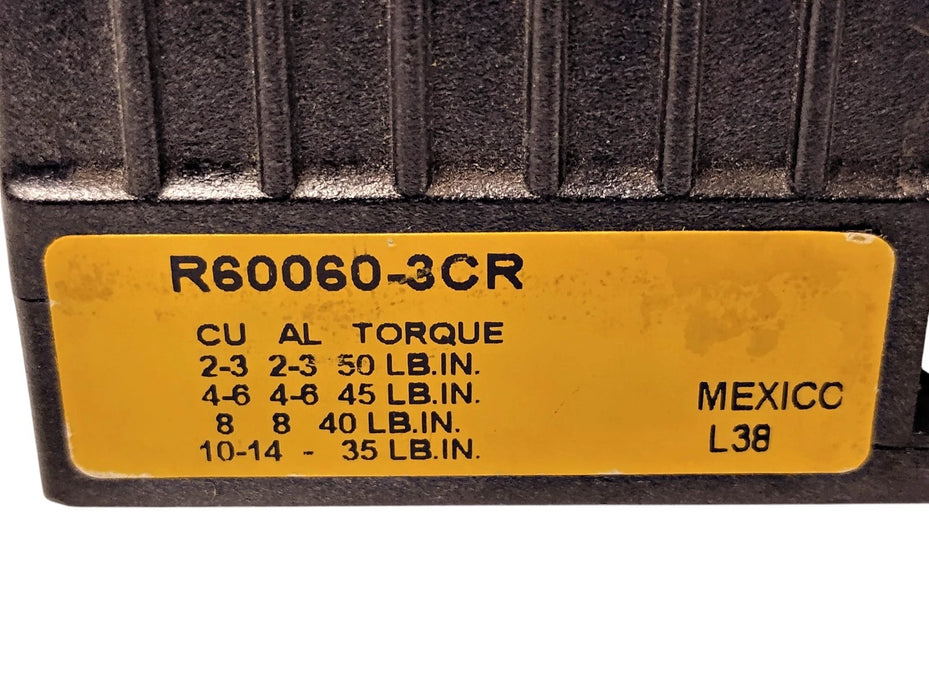 Bussmann R60060-3CR 600 V 60 A 3-Pole Fuse Block