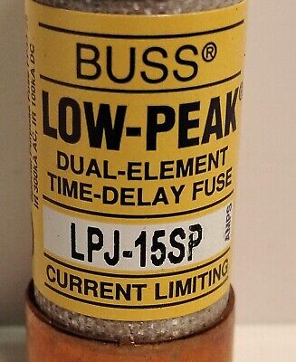 Bussmann LPJ-15SP 300 V DC / 600 V AC 30 A Current-Limiting Time-Delay Fuses