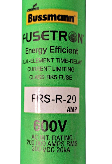 Bussmann FRS-R-20 600 V AC 20 A Current-Limiting Time-Delay Fuses051712508322