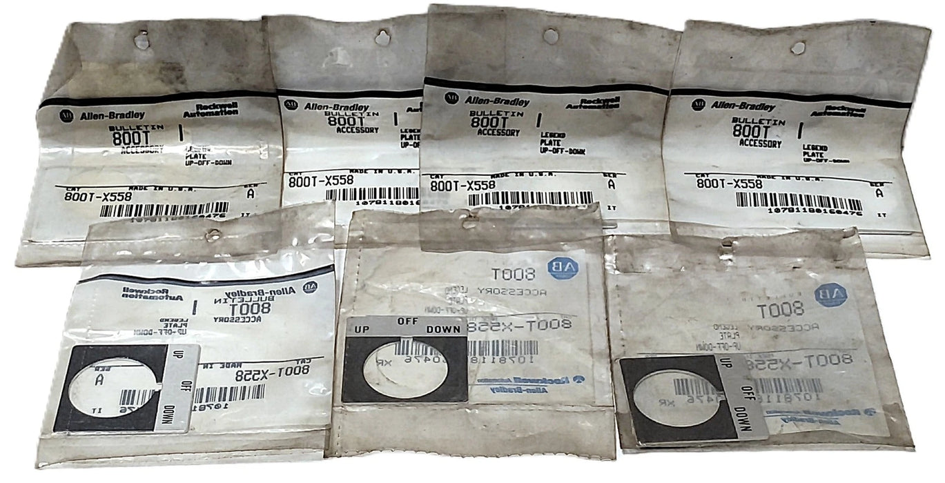Allen-Bradley 800T-X558 UP OFF DOWN Aluminum Legend Plate for 30 mm Switches