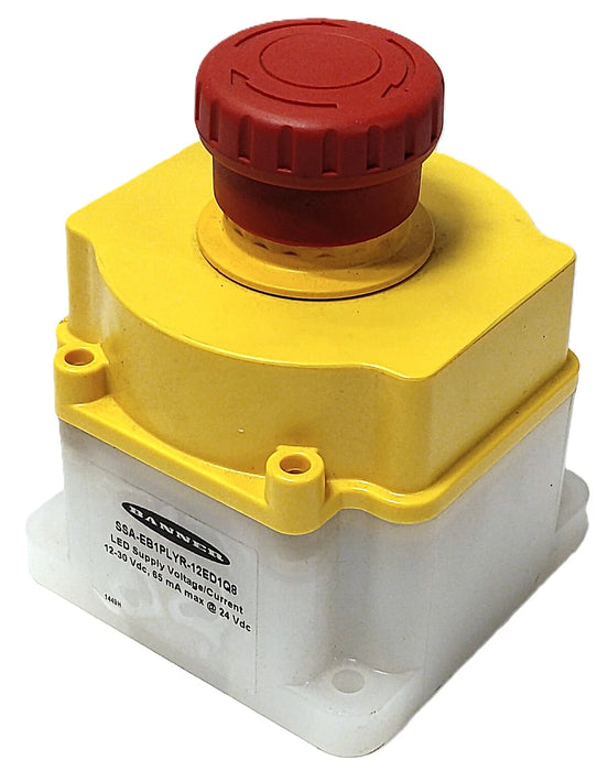 Banner Engineering SSA-EB1PLYR-12ED1Q8 Lighted Push-Twist-Pull Emergency Stop