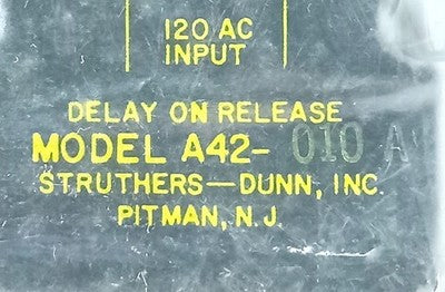 Struthers-Dunn A42-010A 120 VAC 0-10 Sec Delay-On 11-Pin Time Delay Relay