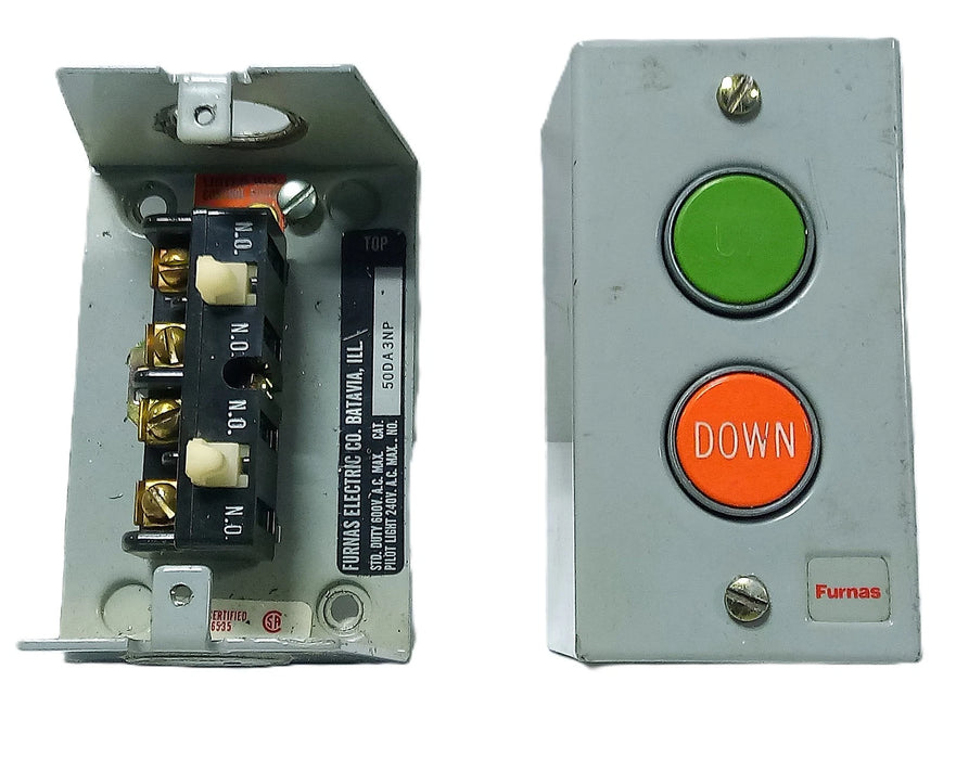 Furnas 50DA3NP 600 V AC 2 Pushbutton Station in NEMA 1 Enclosure