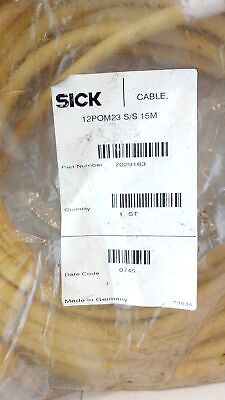 SICK 12POM23 S/S 15M 7029163 15 M 12-Pin Male to Female Connection Cable/Cordset