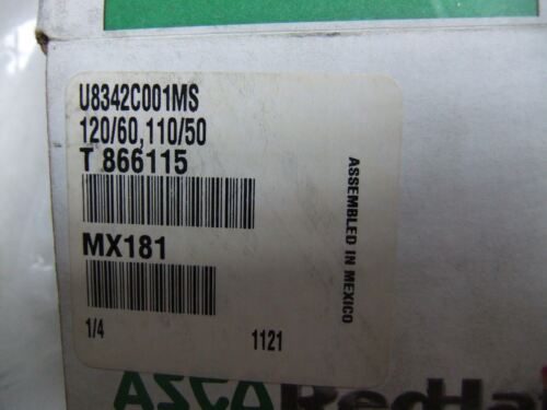 ASCO Valve U8342C001MS 1/4" 110/120V