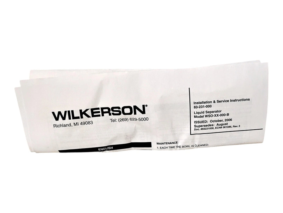 Wilkerson WS0-08-000B 1AGJ4 1-in 20 BAR 290 PSI Pneumatic Condensate Separator