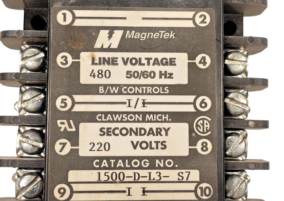 BW Controls 1500-D-L3-S7 480 VAC Primary 220 VAC Secondary Liquid Level Control