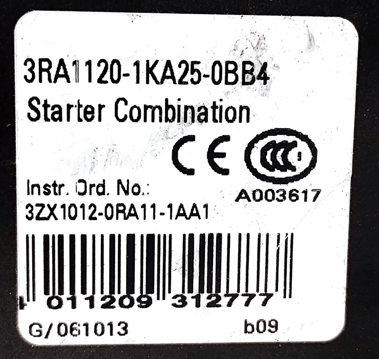 Siemens 3RA1120-1KA25-0BB4 400 V AC 9-12.5 A S0 Non-Reversing Starter
