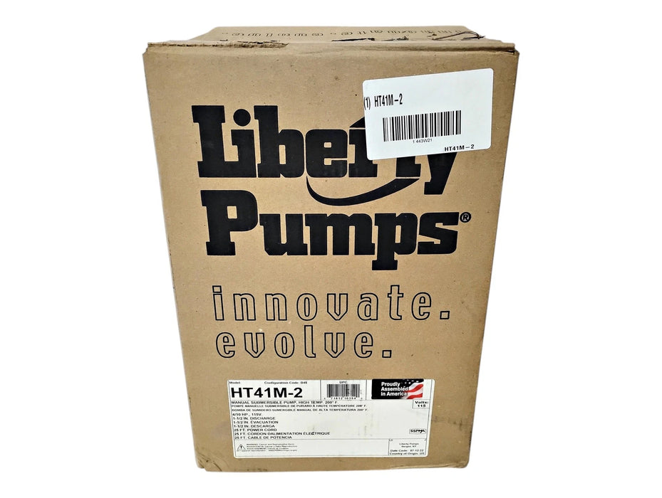 Liberty Pumps HT41M-2 115 V 4/10HP 1-1/2" Discharge Submersible Pump w/ 25' Cord