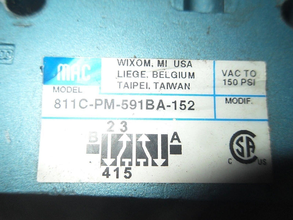 MAC Valves PME591AAAA Solenoid Valve 811C-PM-591BA-152