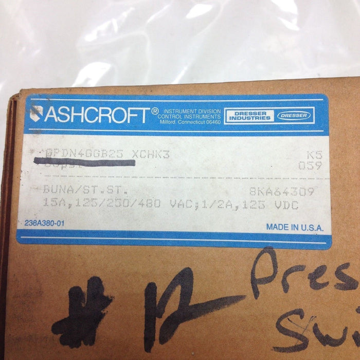 Ashcroft Gpdn4Ggb25-Xchk3 Pressure Switch