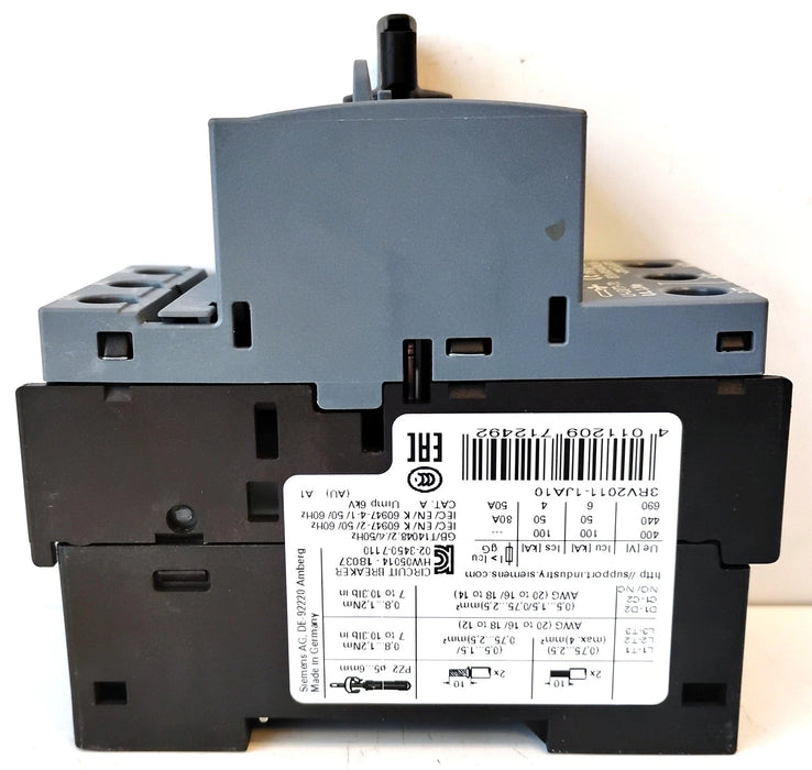 Siemens 3RV2011-1JA10 Motor Protection Circuit Breaker/Starter