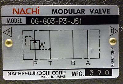 Nachi OG-G03-P3-J51 Hydraulic Pressure Reducing Valve