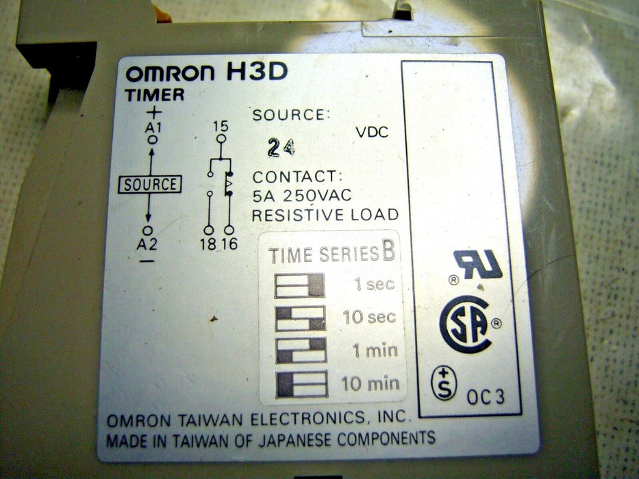 Omron Timer H3D B 24VDC 5A 1-10 Sec 1-10 Min