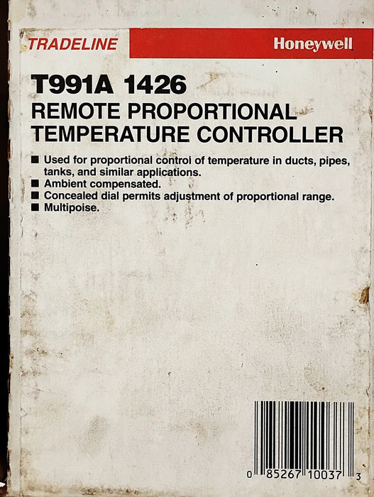 Honeywell T991A 1426 0-100 Deg F 24-30 V AC Remote Bulb Temperature Controller