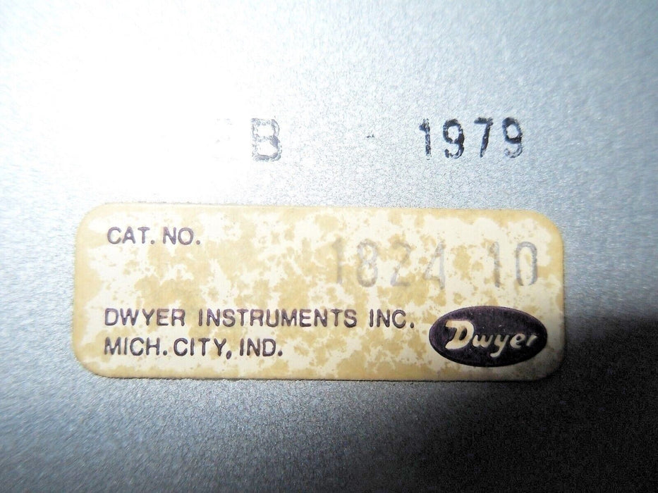 Dwyer 1824 10 Low Pressure Switch W/ Enclosure