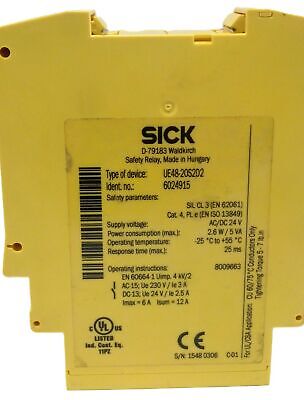 SICK UE48-2OS2D2 Safety Relay 24 V AC/DC