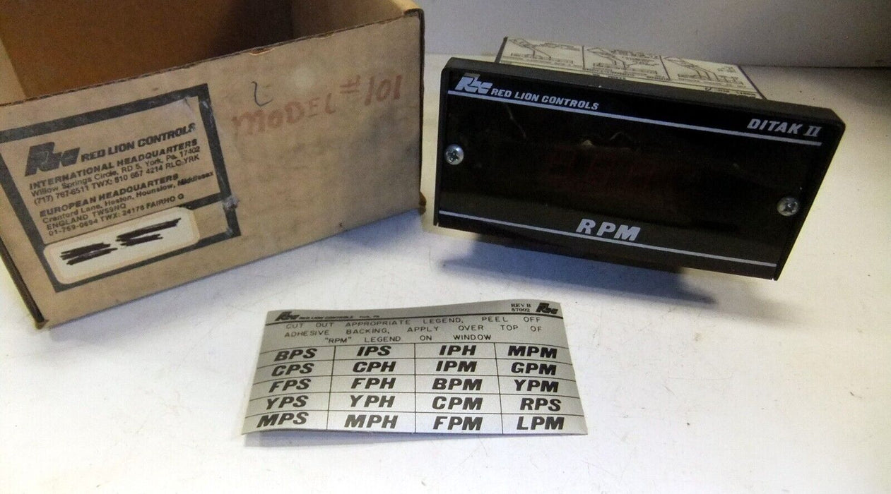 Red Lion Ditak II Model 101 Digital Tachometer DT-11A