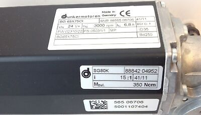 Ametek Dunkermotoren BG65X75CI-SG80K 24 V 3000 RPM 15:1 Servo Gear Motor