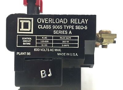 Square D 9065SEO5 3 P 3 PH 25 A 600 V AC NEMA Size 00 / 0 / 1 Overload Relay