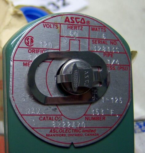 ASCO Solenoid Valve 8222A70 1/4"