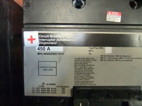 Square D Circuit Breaker 450A MHL3645025DC1679