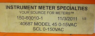 Simpson 40687 A.C. Volt Panel Meter