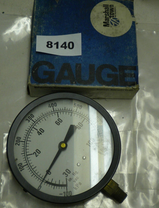 Marshalltown Pressure Gauge G10225 4.5" 30X100" HGX to 100 Psi