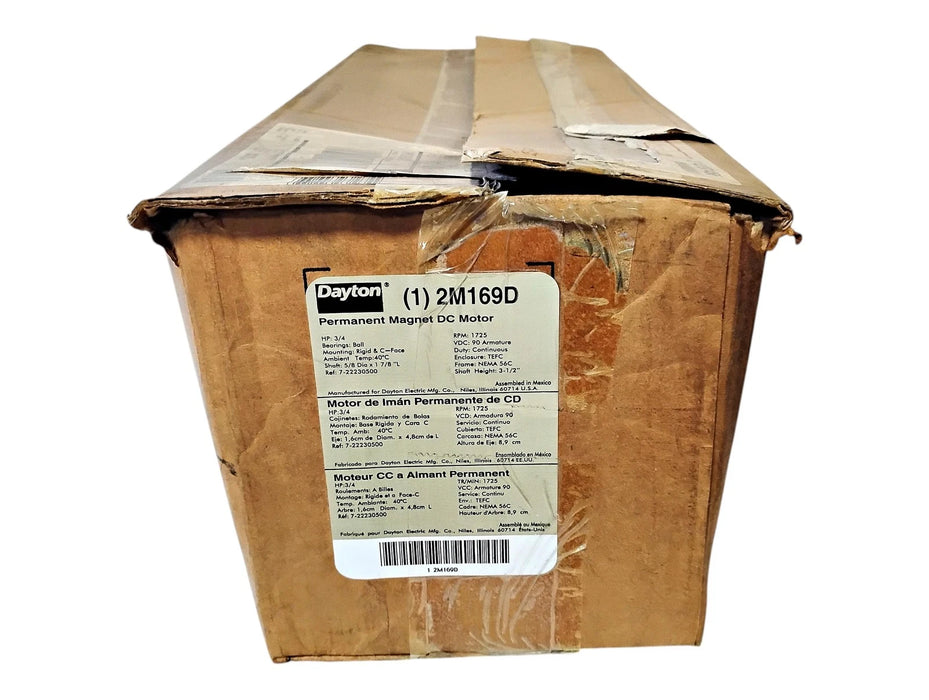 Dayton 2M169D 90 V DC 3/4 HP 1725 HP TEFC 56C Permanent Magnet DC Motor