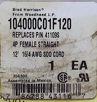 Woodhead 104000C01F120 PLC Cable