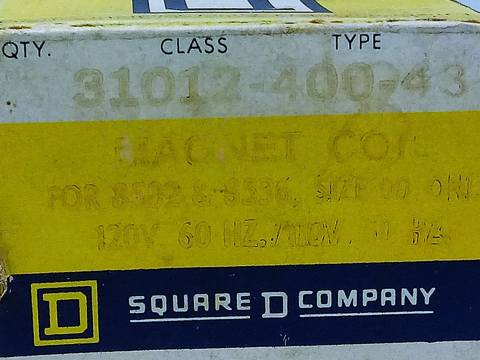 Square D 31012-400-43 110/120 V AC Magnetic Coil for 8502 and 8536 Contactors