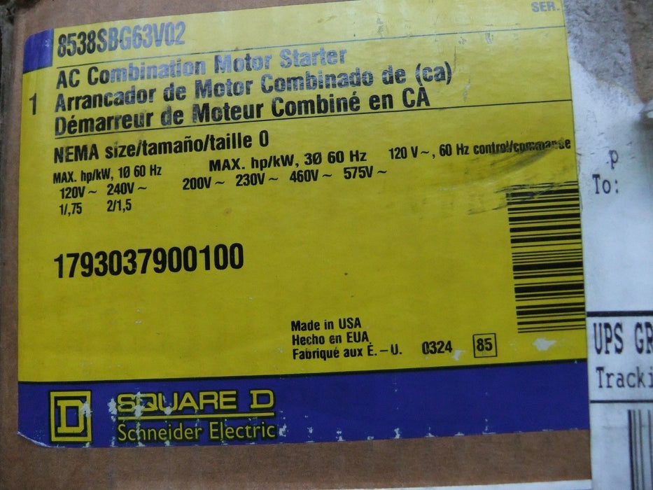 Square D Fusible Disconnect 8538SBG63V02