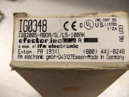 IFM EfectorIG0348 Sensor IGB2005-ABOA/SL/LS-100AK