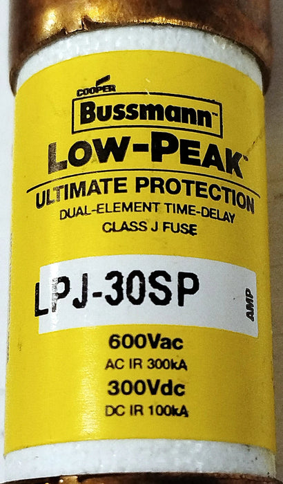 Bussmann LPJ-30SP 300 V DC / 600 V AC 30 A Current-Limiting Time-Delay Fuses