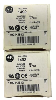 Allen-Bradley 1492-HJ812 600 V AC/DC 25 A 12 Pole Terminal Block