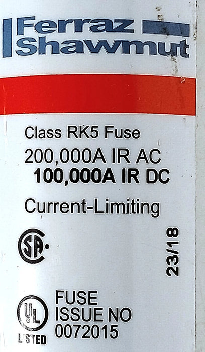 Ferraz Shawmut TRS100R 600 V AC/DC 100 A Current-Limiting Time-Delay Fuses