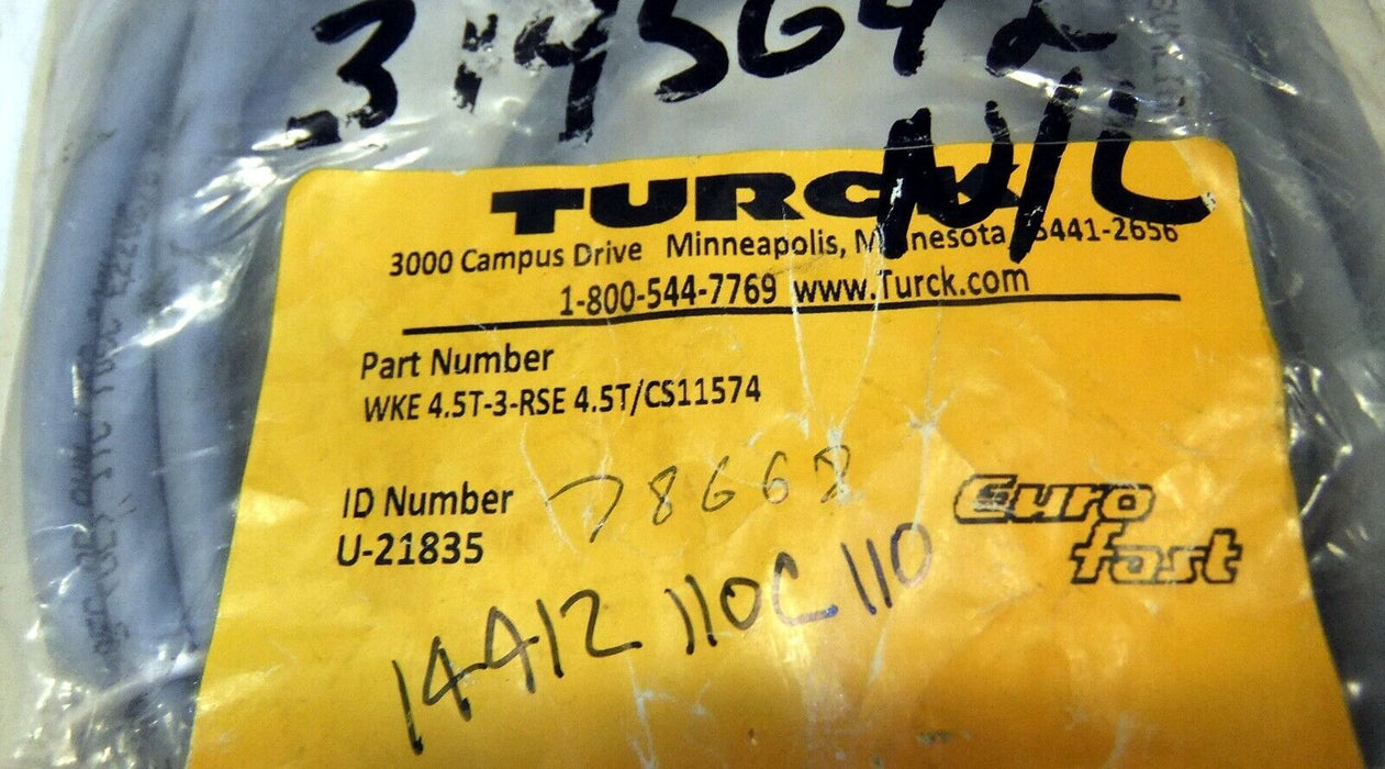 Turck Euro Fast Cord WKE 4.5T-3-RSE 4.5T/CS11574