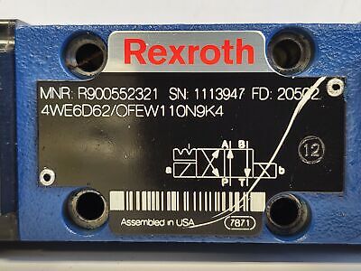 Rexroth R900552321 4WE6D62/OFE110N9K4 Hydraulic Solenoid Valve